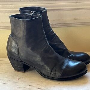 Official Creative dark gray/black leather boots 38.5.